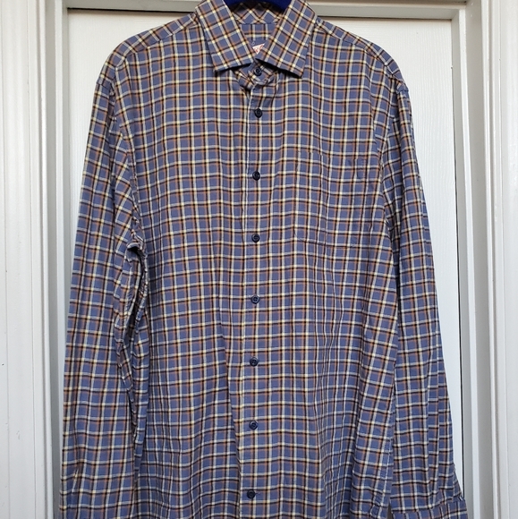 $138 Johnny-O Ajax Hangin Out Button Down Shirt Blue Plaid Men's Size Medium - Picture 3 of 8